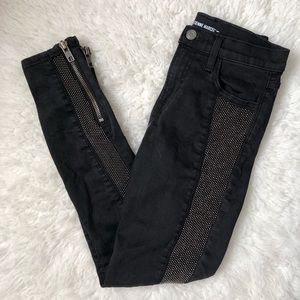 Etienne Marcel Black Studded Skinny Jeans